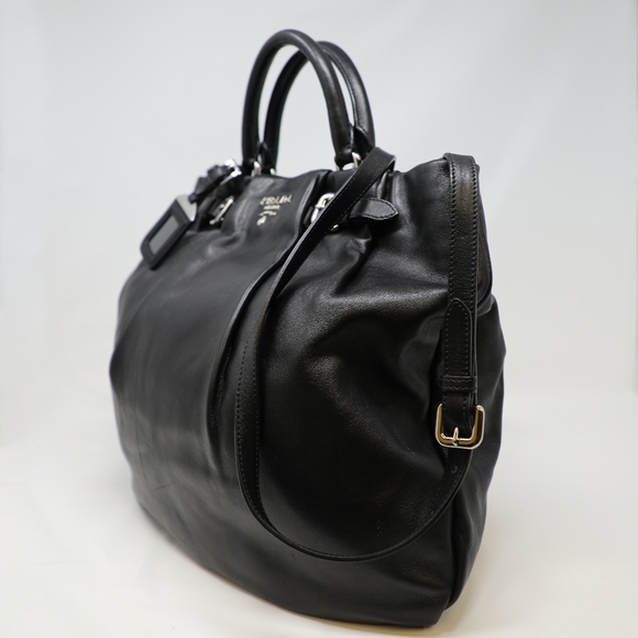 Prada Soft Calf Pleated Tote Bag – Black - Picture 5 of 16
